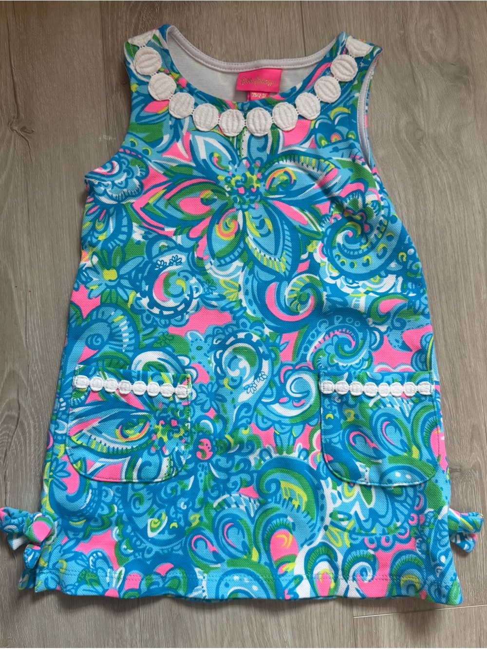 Lilly Pulitzer Girls Little Lilly Knit Shift Dress in Hey Gull Friend